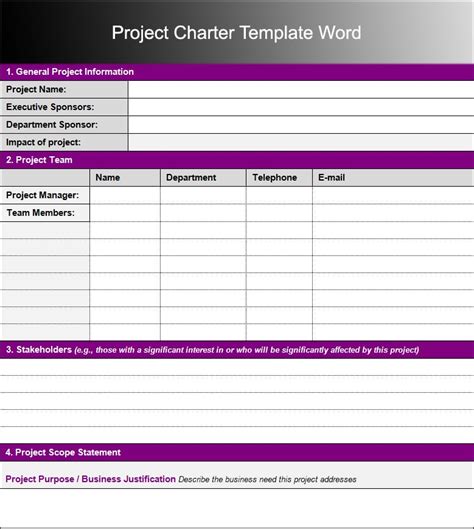 5+ Project Charter Examples Word Excel Templates