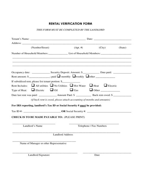 5+ Rental Verification Forms Word Excel Templates