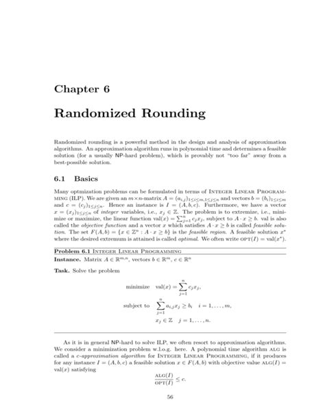 5 - Random Sampling and Randomized Rounding of Linear Programs