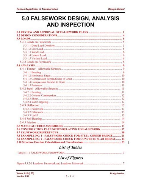 5 0 Falsework Design Analysis And Inspection