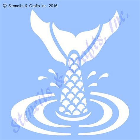 5 1/2 MERMAID FISH TAIL Stencil Nautical Template