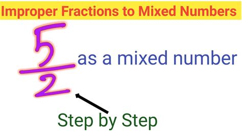 5 2 as a mixed number. Answer: 11/2 as a mixed number can be written as 5 1/2. Let us see how to write 11/2 as a mixed number below. Explanation: 11/8 is an improper fraction. Let us divide the numerator by the denominator. Let's keep in mind to keep the quotient separate. Quotient, when 11 divided by 2, is 5. Remainder when 11 divided by 2 is 1 