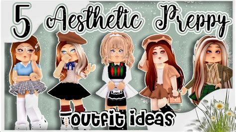 5 Aesthetic Preppy Outfit Ideas 🤍 Royale High Roblox - YouTube