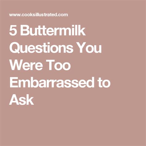 5 Buttermilk Questions You Were Too Embarrassed to Ask - Cook