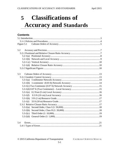 5 Classifications of Accuracy and Standards - Caltrans - wintechmobiles.com