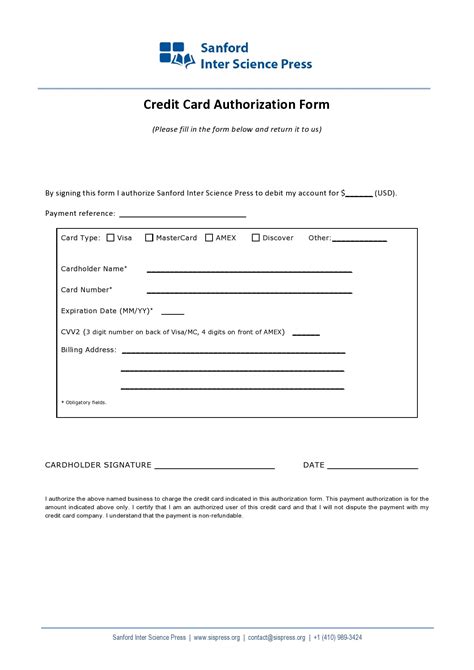 5 Credit Card Authorization Form Templates Formats Examples In Word