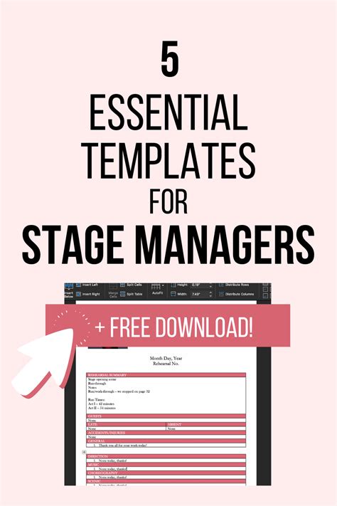 5 Essential Templates For The New Stage Manager - muktibox.com