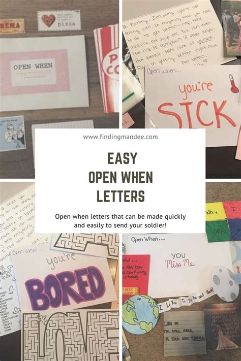 5 Easy Open When Letter Ideas Finding Mandee in 2020 Open when