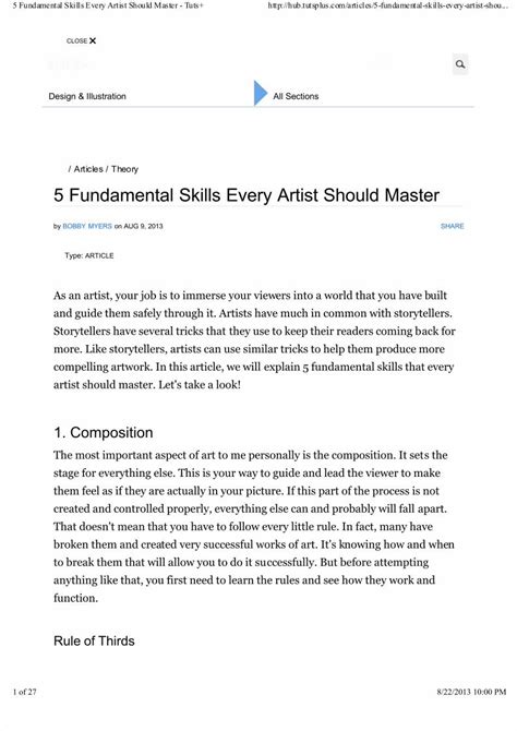 5 Fundamental Skills Every Artist Should Master