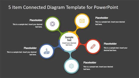 5 Item Connected Diagram Template For Powerpoint Slidemodel