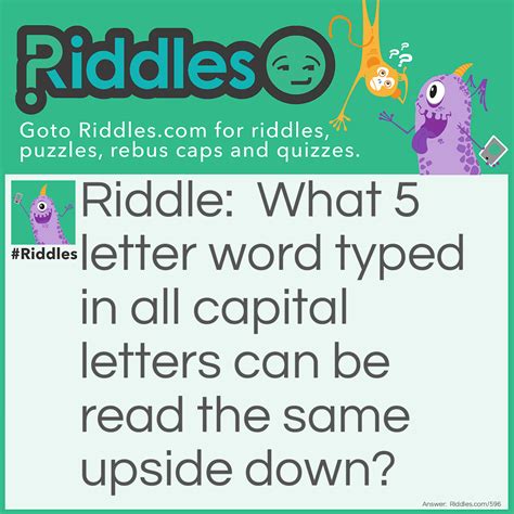 5 Letter Word Looks The Same Upside Down And Backwards