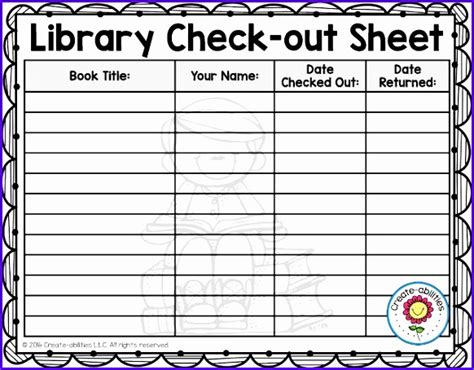5 Library Book Checkout Sheet Excel Templates