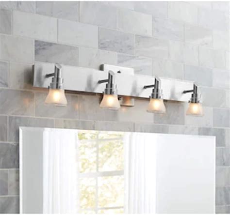 5 Light Bathroom Light Fixture Brushed Nickel Vanity Lights Crystal ...