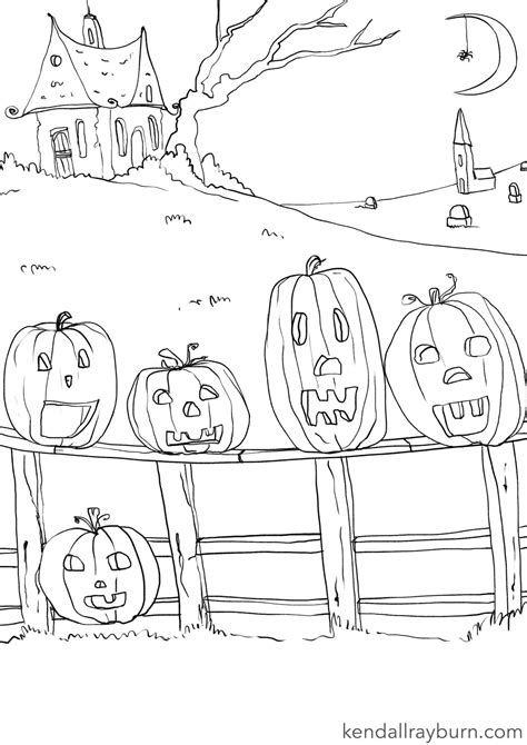 5 Little Pumpkins Coloring Shee