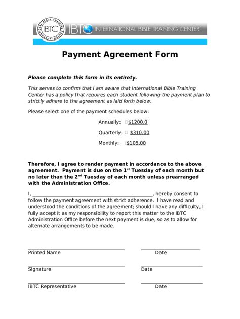 5 Payment Agreement Templates Word Excel PDF Formats