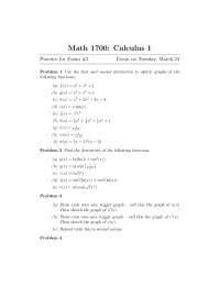 5 Problems On Calculus I Science And Engineering Math 1700 Docsity