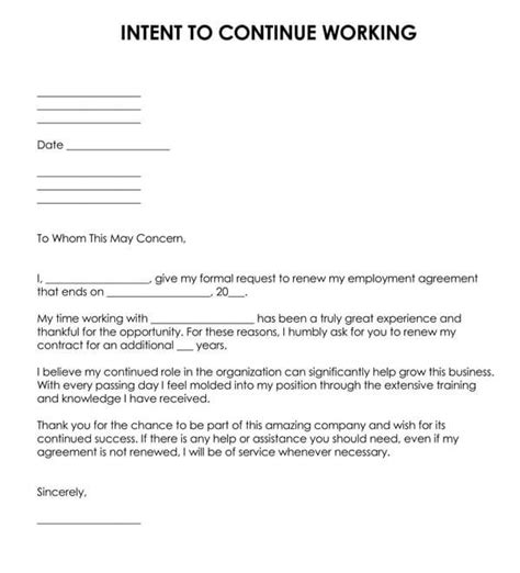 5 Professional Tips to Write a Letter of Intent to Continue Working