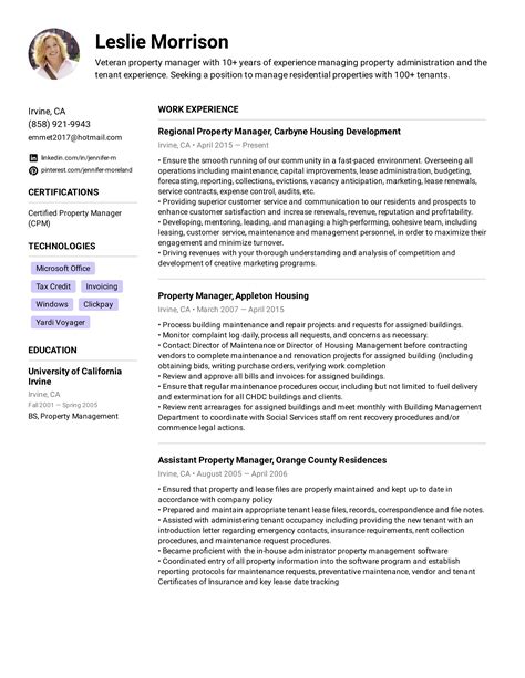 5 Property Manager Resume Examples to Get a Job in 2022