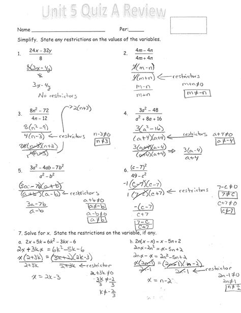 5 Review Sheet Unit Answers