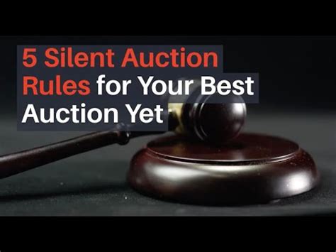 5 Silent Auction Rules - YouTube