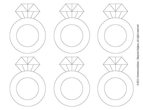 5 Sizes Diamond Ring Royal Icing Transfer Template Instant - Etsy