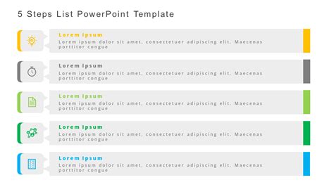 5 Steps PowerPoint List Powerpoint tutorial, Powerpoint templates