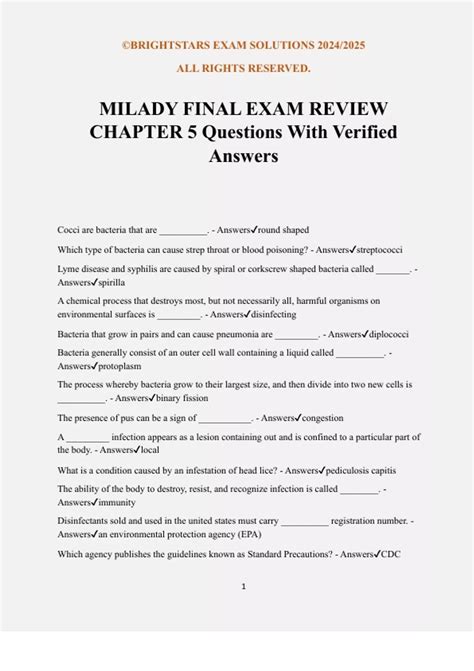 5 Test Milady Answers Chapter