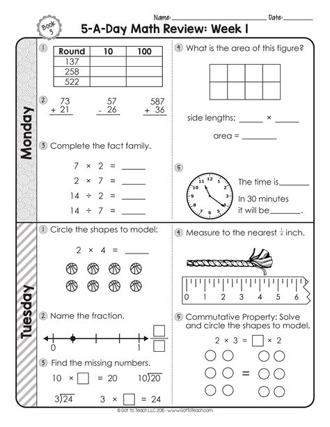 5 A Day Math Review Answer Key 6