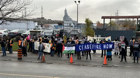 5 arrested during rally at Toronto factory that protesters claim helps arm Israeli military