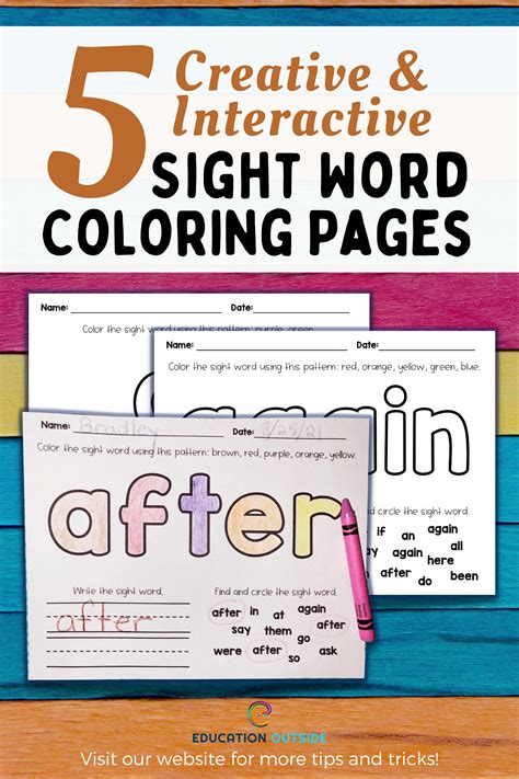 5 Creative And Interactive Sight Word Coloring Pages Sight Word Coloring Sheets - Sight Word Coloring Sheets