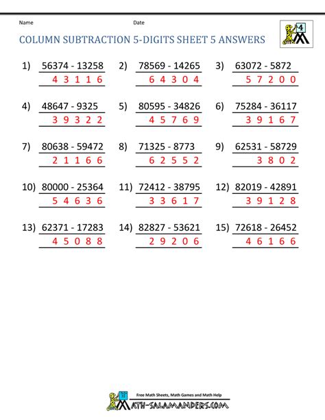 5 Digit Subtraction With Answers   Subtracting Without Borrowing Wyzant Lessons - 5 Digit Subtraction With Answers