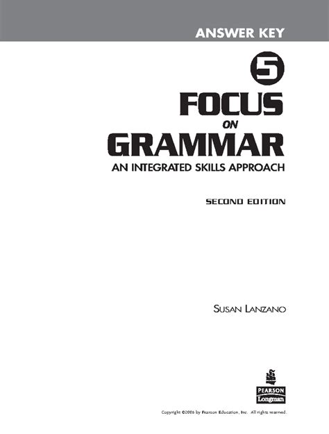 5 Focus Grammar On Second Edition Answer Key