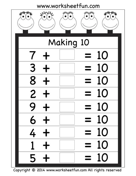 5 Free Making 10 On A Ten Frame Ten Frame Worksheet First Grade - Ten Frame Worksheet First Grade