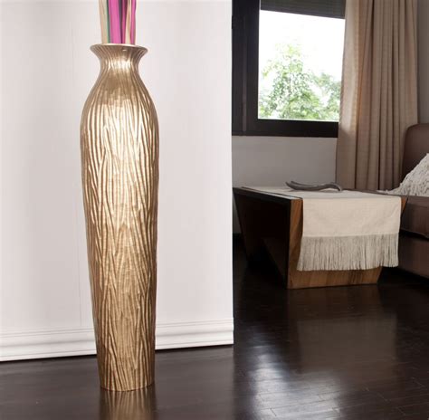 5 ft tall floor vases. Tall Wood Floor Vase Set of 2: These carved wood vases are ... 