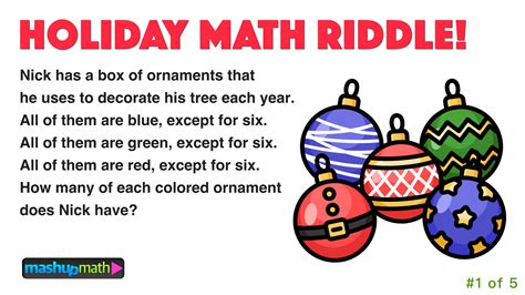 5 Fun Christmas Math Riddles And Brain Teasers Christmas Math For First Grade - Christmas Math For First Grade