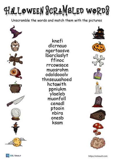 5 Fun Halloween Worksheets Esl Vault Halloween Vocabulary Worksheet - Halloween Vocabulary Worksheet
