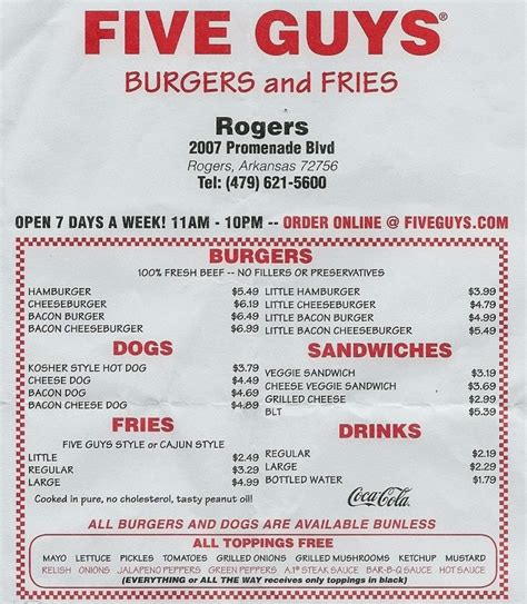 5 guys menu with prices. Things To Know About 5 guys menu with prices. 