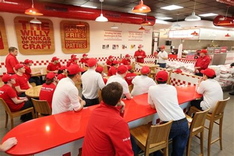 5 guys university. According to Chad Murrell, one of the Five Guys, just pop them in a 350-degree oven for about 10-15 minutes. Also, give those leftover fries a try as hash browns, home fries, or even as the filling in an omelet. Contact Us. A burger, fries and shake from your local Five Guys at 1201 West University Avenue; in Georgetown sounds pretty good ... 