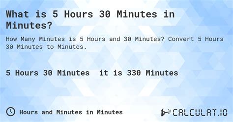 5 Hours Is How Many Minutes