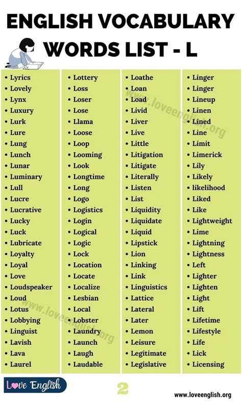 5 Letter Words Starting With L 600 Words 5 Letter Words Beginning With L - 5 Letter Words Beginning With L