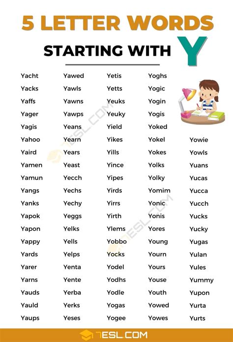 5 Letter Words Starting With Y Word Finder Letter That Start With Y - Letter That Start With Y