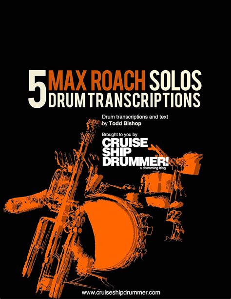 5 Max Roach Solos Master Drum Transcriptions Book