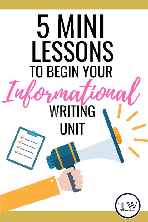 5 Mini Lessons To Begin Your Informational Writing Informational Writing - Informational Writing