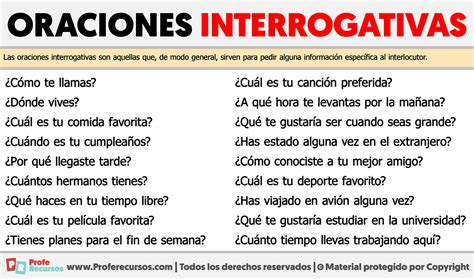 5 Oraciones Interrogativas