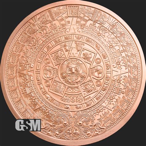 5 oz Aztec Calendar Copper Round .999 Fine