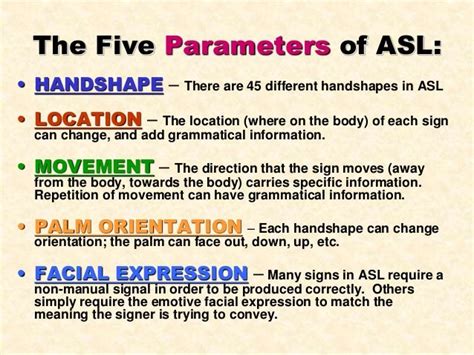 5 Parameters Of Asl