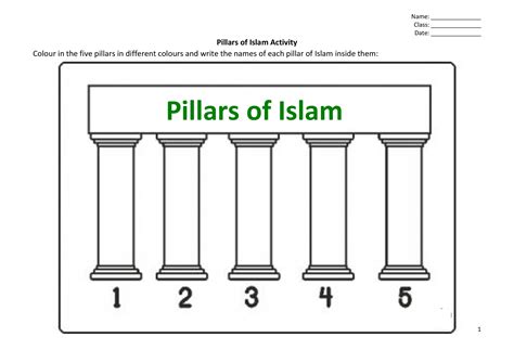 5 Pillars Of Islam Worksheet Pdf The Five Pillars Of Islam Worksheet - The Five Pillars Of Islam Worksheet