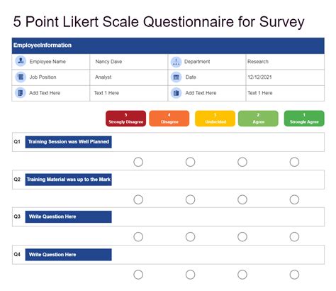 5 Point Scale Likert