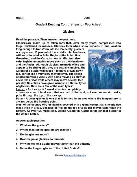 5 Reading Comprehension Worksheets Fifth Grade 5 Amp Comprehension Worksheet Grade 5 - Comprehension Worksheet Grade 5