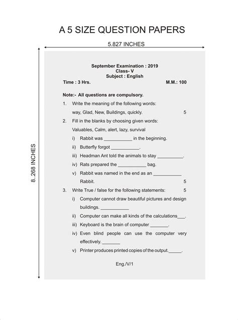 5 Sample Examination Question Papers Akbar Hse